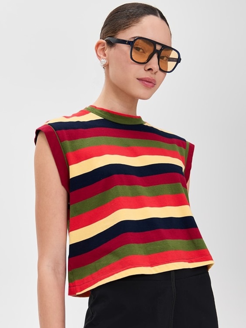 The Great Square Tee in Playa Stripe, Size 1